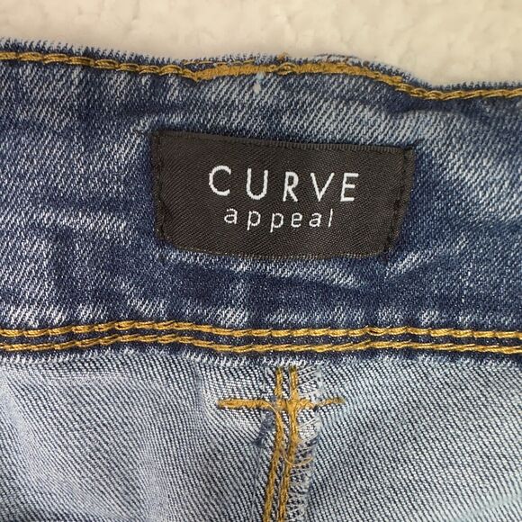 Curve Appeal Jeans High Rise Wide Leg 16/33 Hampton Blue Tummy Tucking Tech NWT - Picture 6 of 16